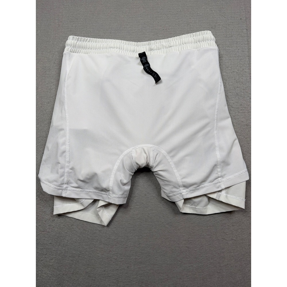 Lululemon Mens Pace Breaker Lined Shorts White Size M 5 Inch Inseam Running Gym - Picture 6 of 10
